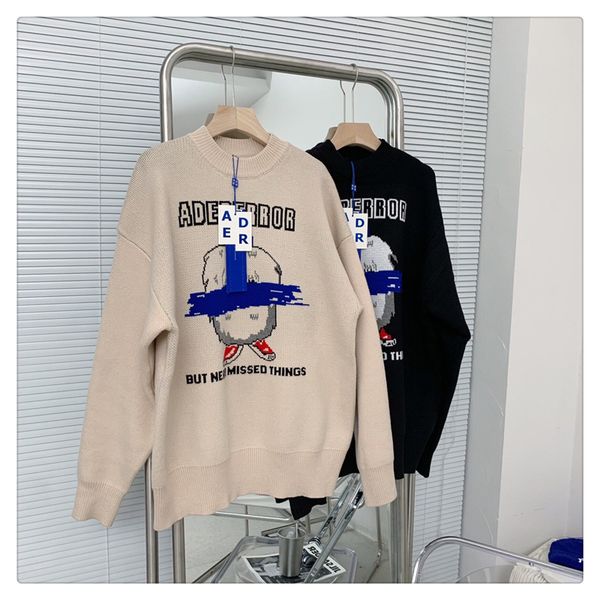 

2021 new error feffur sweater men women jacquard knit graphic adererror sweaters long sleeve crewneck ader pullovers qhwv, White;black
