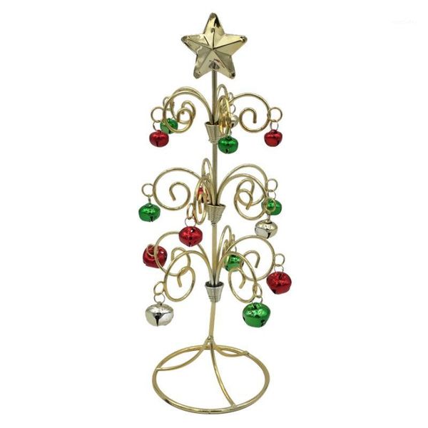 

christmas decorations mini tree with bell jingle deskminiature wrought iron for home office #h1