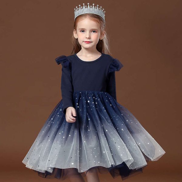 

girl's 2019 little autumn princs fall drs pengpeng yarn children's star mh skirt, Red;yellow
