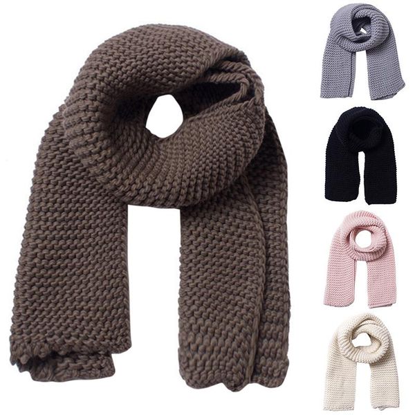 

scarves fashion winter thick warm women's knitted handmade scarf retro casual solid color plush bib, Blue;gray
