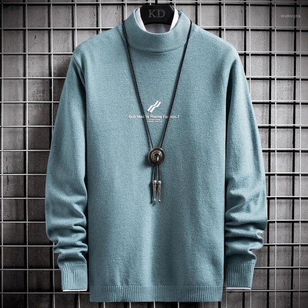 

2020 korean slim half turtleneck sweater men winter long sleeve thick warm knit mens jumper classic male bottoming sweaters1, White;black