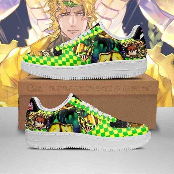 

diy anime fan sneakers shoes boots dio brando jojo gift idea mens trainers breathable mesh athletic road running nastics, Black