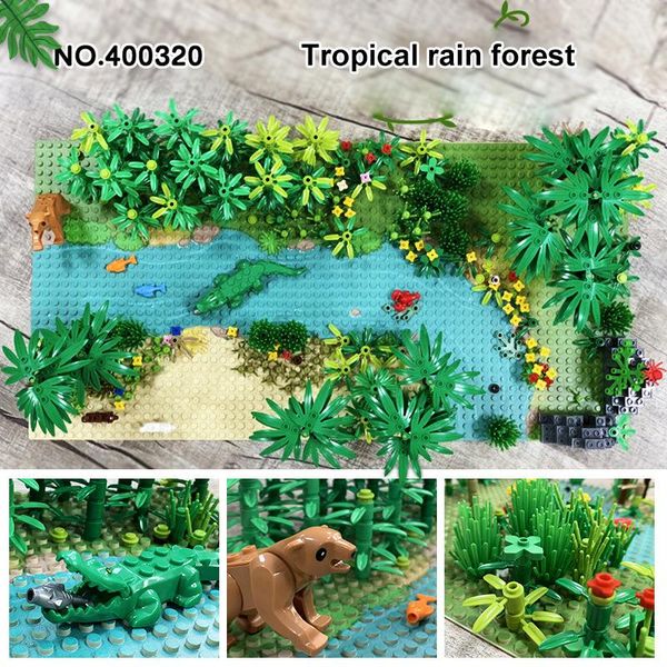 

32*32 dots classic base plates tropical rainy climate plastic baseplates green jungle compatible friend building blocks toy gift wmtjva