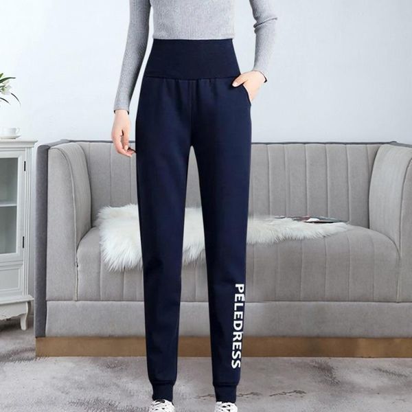 

тонкие женщины pant зима овчина кашемир брюки теплые женские повседневные брюки гарем подкладка флис брюки осень sweatpants, Black;white