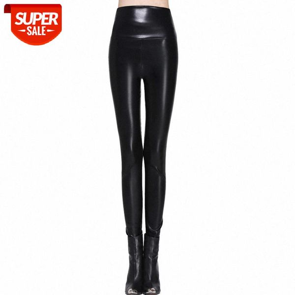 

women leggings faux leather slim leggings plus size high elasticity pants leggins s-xl leather boots #hs5p, Black;white