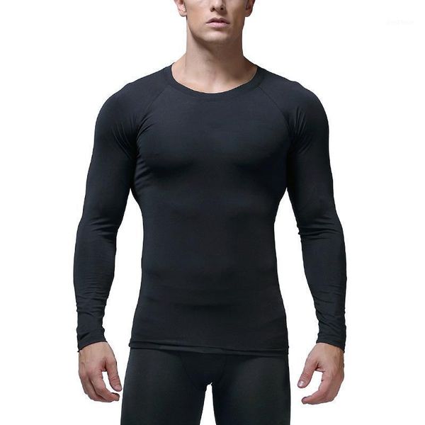 

outdoor t-shirts men's quick dry compression baselayer underlayer long sleeve athletic sports t-shirt1, Gray;blue