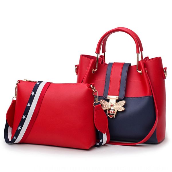 

summer new portable women's bag korean style fashion contrast summer two-piecenew two-piececolor single shoulder crossbody mother and c