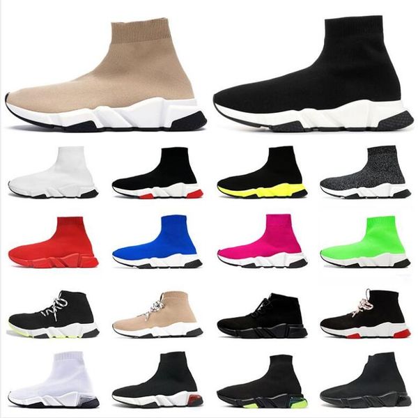 

2020 speed trainer black white sneakers men women black red casual shoes fashion socks sneakers boots 36-45