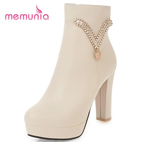 

memunia new arrive ankle boots 2020 elegant metal decoration fashion boots eextreme high heels winter female, Black