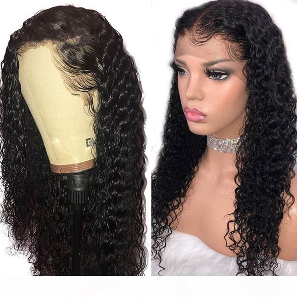 

360 medium brown color lace frontal wig pre-plucked loose curly human hair wigs curly 10a remy indian human hair full lace wigs, Black;brown