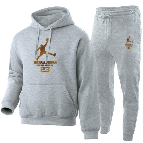 

мужской hoodie + кальсоны set 2 шт осень идущего спортивной спорт рубашки набор тренировка одежда мужского спортивный костюм мужской tracksu, Gray