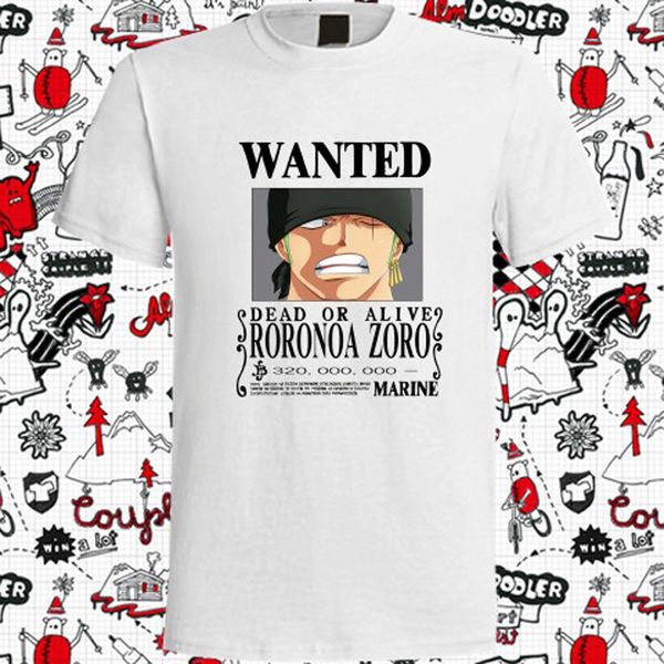 

new one piece wanted roronoa zoro bounty white size cartoon men new fashion sport hooded sweatshirt hoodie t shirt