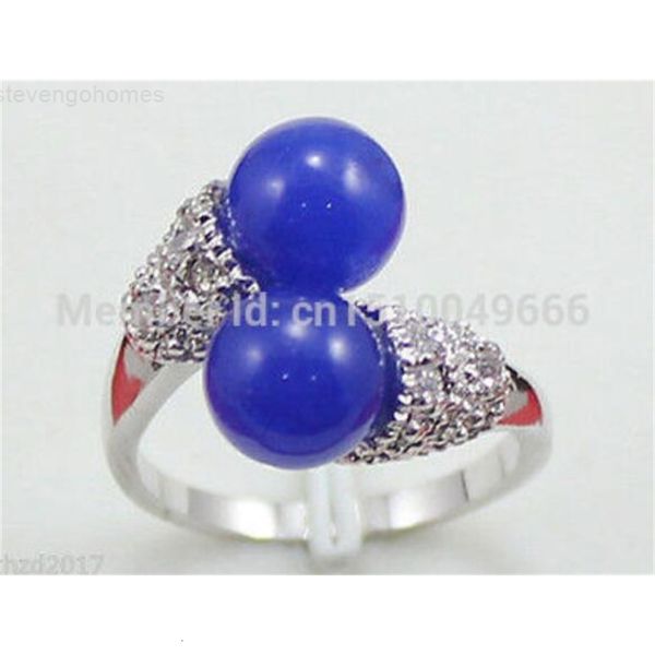 

size &gt;&gt;&gt;beautiful blue ring stone lady's 7 8 9, Silver