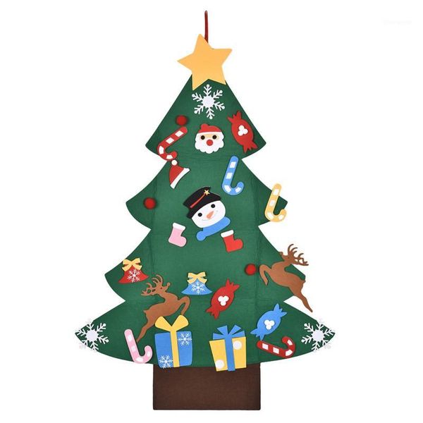 

diy felt christmas tree artificial tree wall hanging ornaments christmas decoration for new year gifts kids toys home decor gift1