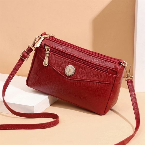 

fashion simple women's designer handbag pu leather small messenger bag solid color shoulder crossbody bags clutch 220310