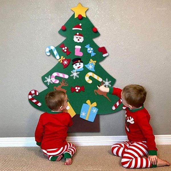 

christmas decorations diy felt tree artificial wall hanging ornaments decoration for year gifts kids toys home1