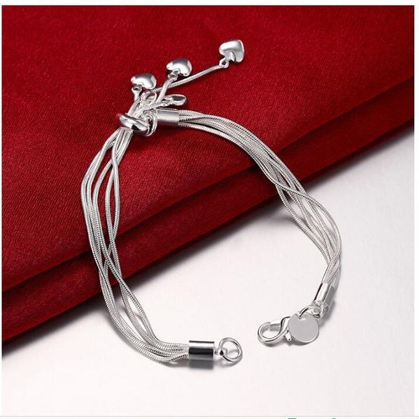 

link, chain fashion charm tassel heart pendant bracelets, Black