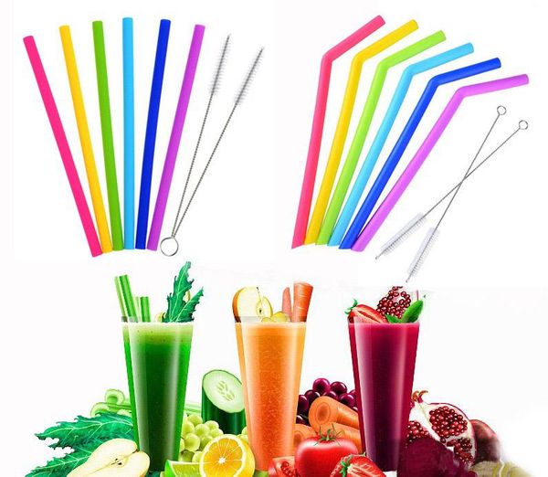 

classic silicone color lie food grade recyclable drink silicone cocktail straw candy color party supplies children straight curved str