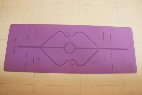 

lonyouth pu yoga mat- nonslip eco-friendly natural rubber yoga mat with alignment lines