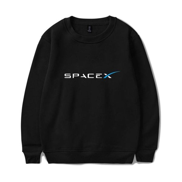 

2021 spacex tracksuit o-neck women men long sleeve sweatshirts casual harajuku space x clothes streetwear, Black
