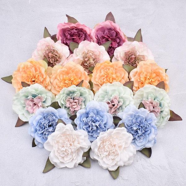 

30pcs white peony artificial silk flower heads decorative scrapbooking for home wedding birthday decoration fake rose bbyjbk