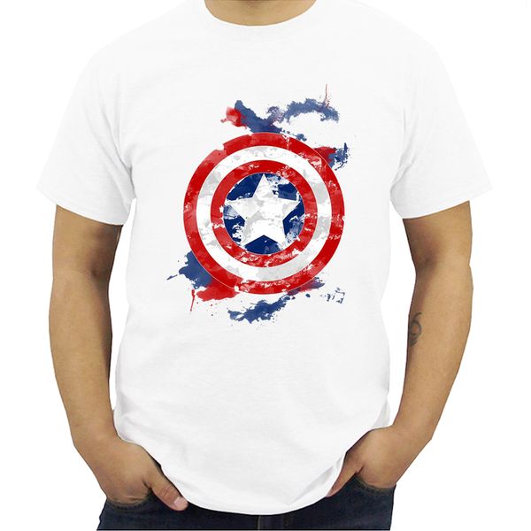 

agents of shield america captain shield cosplay costume summer style short sleeve print modal plus size hooded sweatshirt hoodie men t shirt