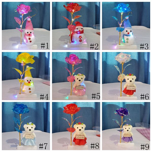 

gold foil plated with bear snowman led luminous flower shock light golden rose wedding valentine's day christm 1 n075j