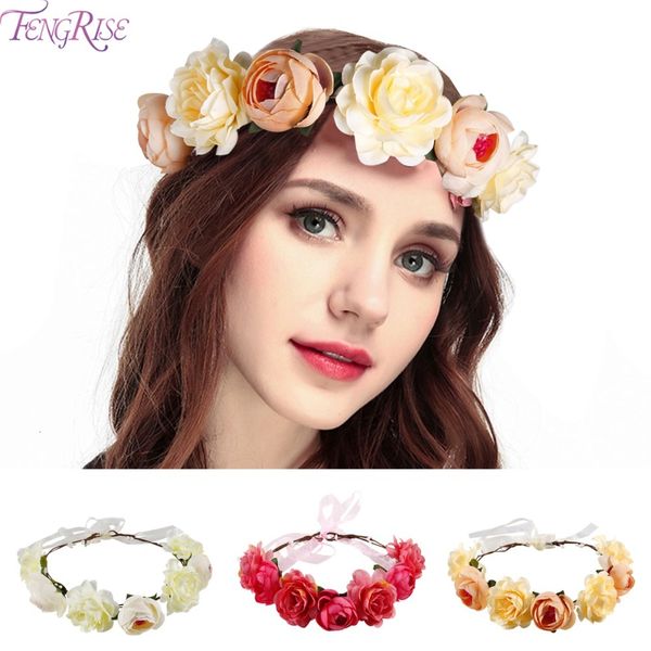

fengrise bohemian artificial flower garland for bride decor hawaiian party supplies wedding flowers