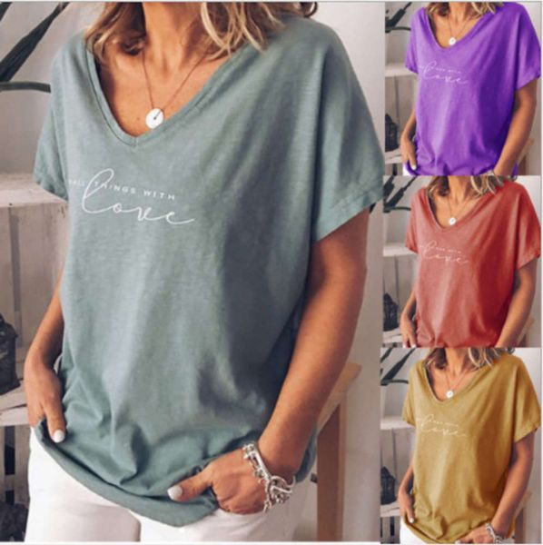 

2019 new loose fit women's letter printed cotton bat t-shirt, Black;gray