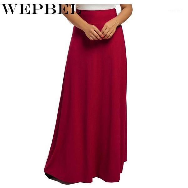 

wepbel skirts women's fashion solid color high waist skirts spring and autumn casual loose floor-length1, Black