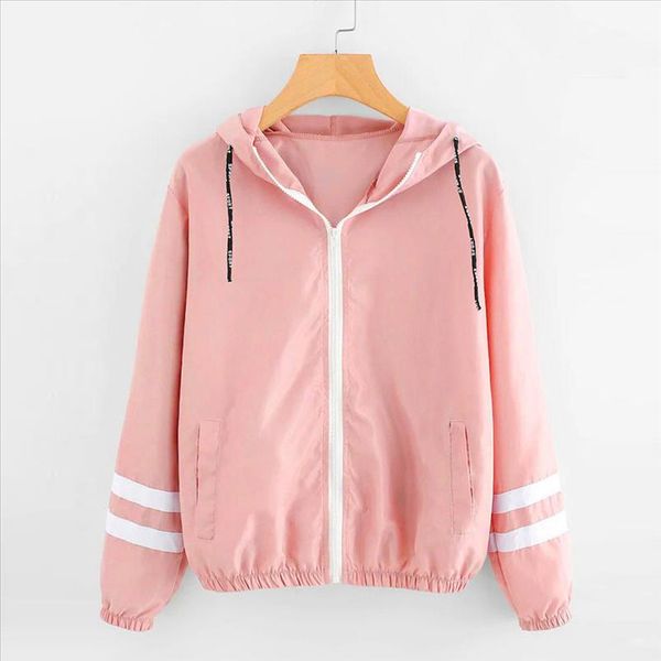 

women basic jackets female zipper pockets casual long sleeves coats autumn hooded jacket solid windbreaker jacket j30, Black;brown