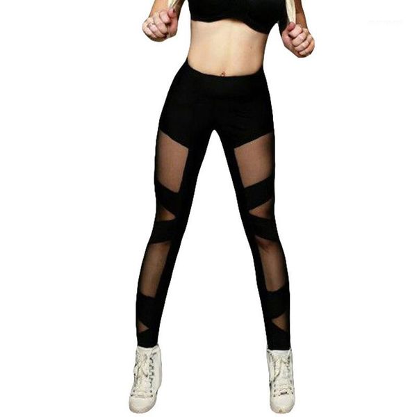 

women leggings gothic insert mesh design trousers pants big size black capris sportswear new fitness leggings1