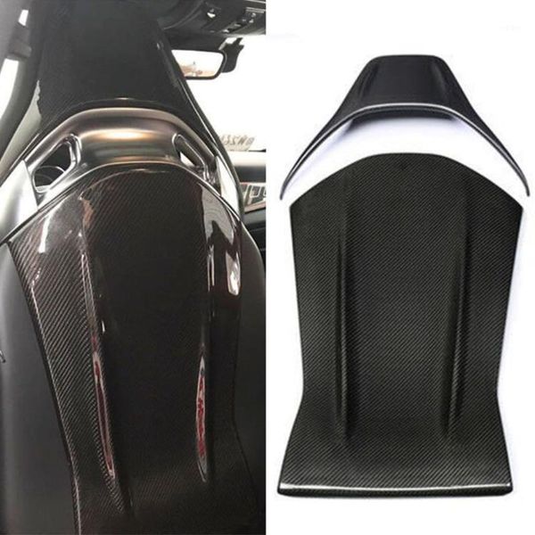 

for - a45 cla45 gla45 gt c63 c43 e63 12 - 18 gloss macarbon fiber seat back backseat trim covers 4pc/set fit1