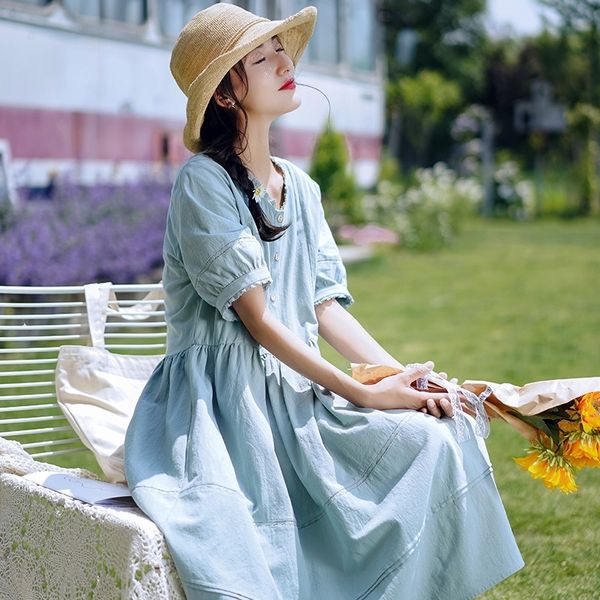 

j8czq lace sleeve new 2020 summer small fresh 3gmuv color waist short women's skirt dress dresslace dress solid, Black;gray