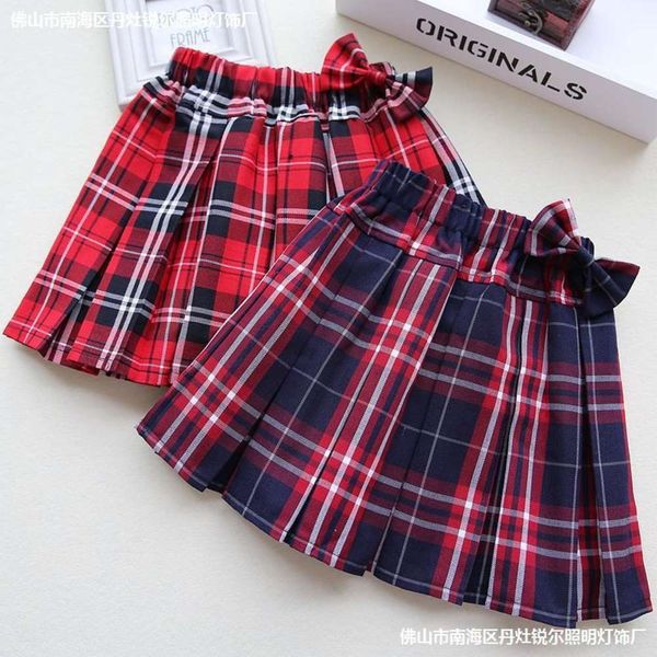

girls plaid pleated performance skirt princs children's drs lady girl spring and autumn, Blue