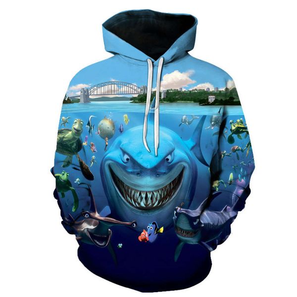 

2020 shark sweatshirts hoodies print 3d pullover for men baseball discount sportswear sport jackets, Black