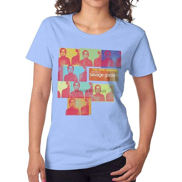 

women's savage garden short sleeve t-shirt sky blue sport hooded sweatshirt hoodie