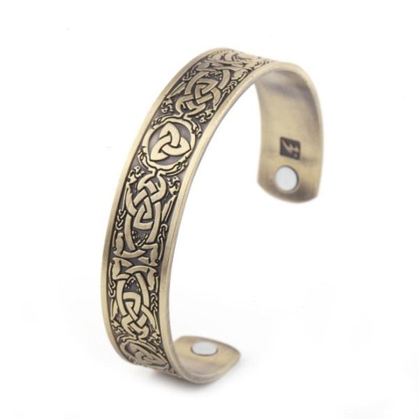 

classic fashion viking open bangle bracelet jewelry for men and women, Black