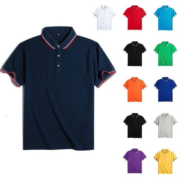 

2019 color matching striped short-sleeved lapel breathable polo shirt casual men's clothing, Red;black