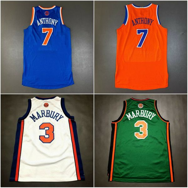 

men's vintage 7 carmelo anthony 3 stephon marbury basketball jerseys 100% embroidered customize any name and number jersey, Black