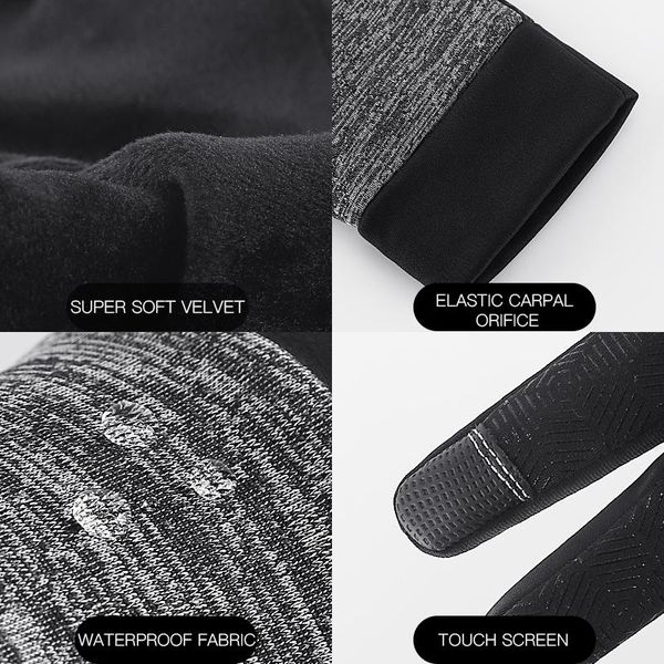 

winter outdoor sports running glove warm touch screen gym fitness full finger gloves for men women sports gloves bbyrxq, Black