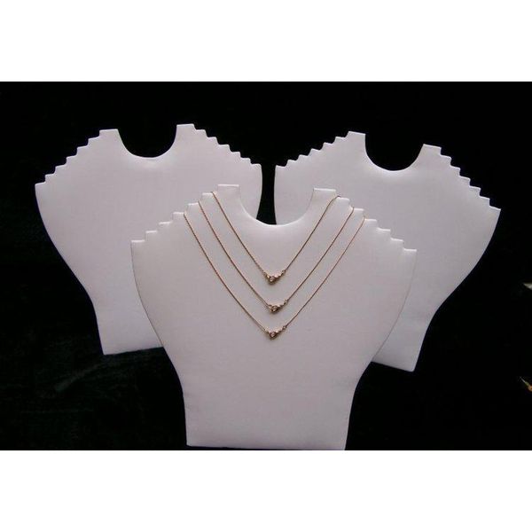 

jewelry display holder 3pcs/lot six items necklaces display stand easel rack wrapped in white leatherette 2joqi, Khaki