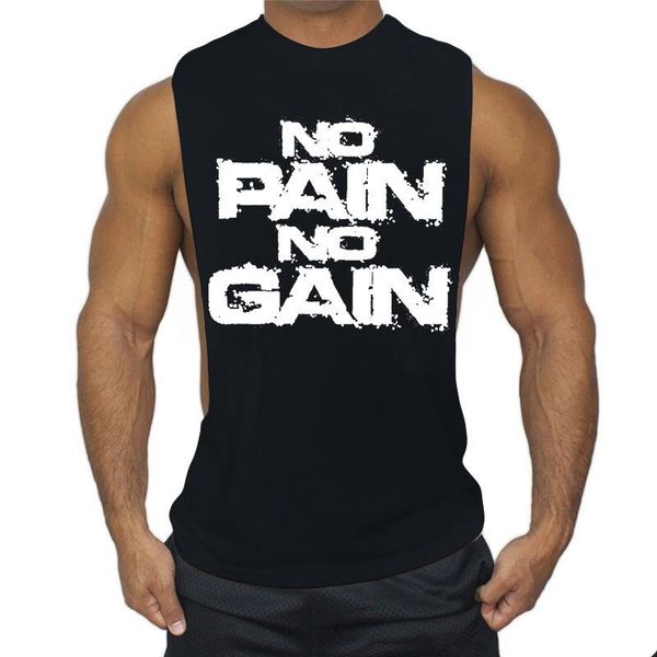 

workout gym men's vest muscle sleeveless sportswear shirt stringing machine fashion clothing bodybuilding singlet letter, Black;blue