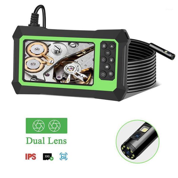 

endoscope camera 1080p 4.3'' screen professional dual lens inspection camera handheld ip67 snake with 8 led 32gb card1
