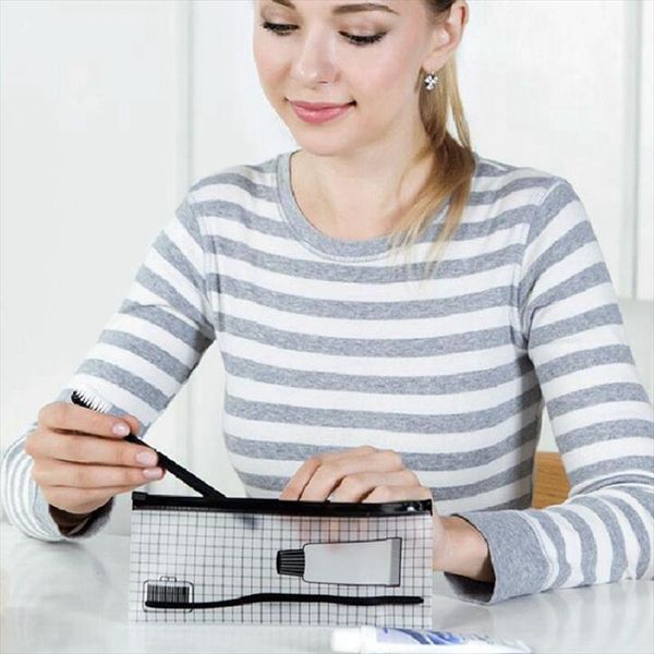 

transparent toothbrush cosmetic bag women travel makeup bag make up organizer storage pouch toiletry beauty wash kit case