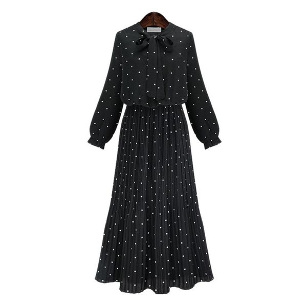 

2021 new black new bohemian female chiffon dress spring long casual skinny sleeve plied women's dresses wxf764 zxwr, Black;gray
