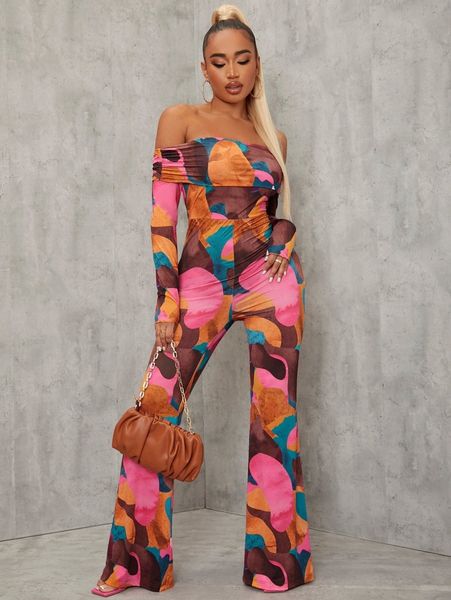 

sxy fold off shoulder jumpsuit p6gn#, White