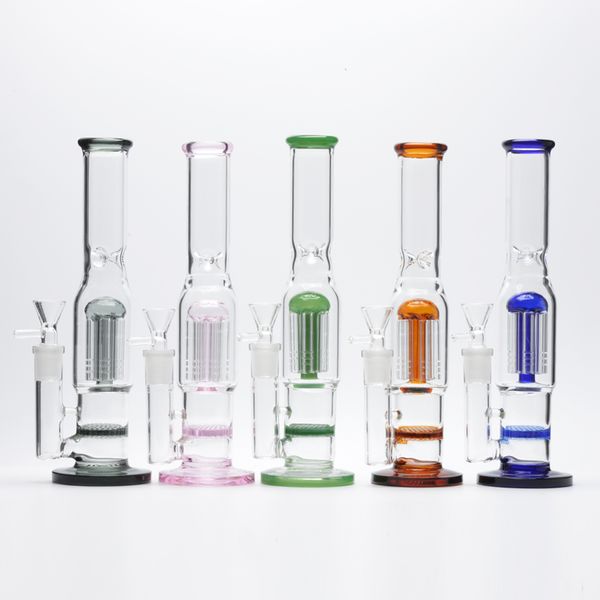 Pipa ad acqua in vetro da fumo Bong narghilè alto 10 pollici Bong a 6 bracci Alberi a nido d'ape Percolato bong 14mm Femmina con ciotola Dab Rigs 1138