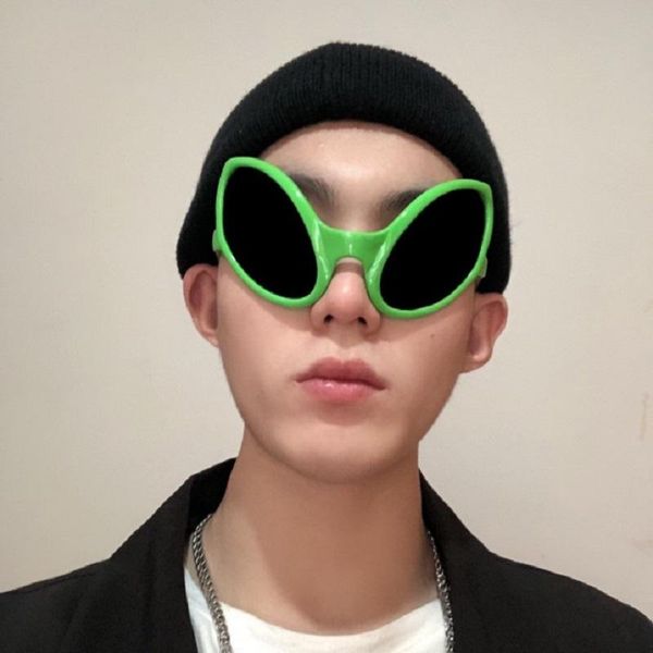 

sunglasses summer birthday party female alien cartoon cute letter spoof hip hop fun prop male vintage ins punk harajuku, White;black