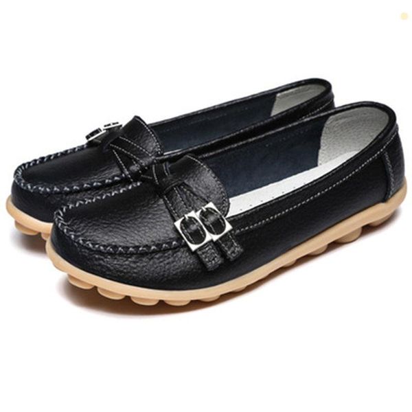 

new women flats genuine leather shoes flat casual ladies shoes moccasins ladies loafers, Black